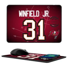 Keyscaper - Antoine Winfield Jr. Tampa Bay Buccaneers Wireless Charger and Mouse Pad - Black