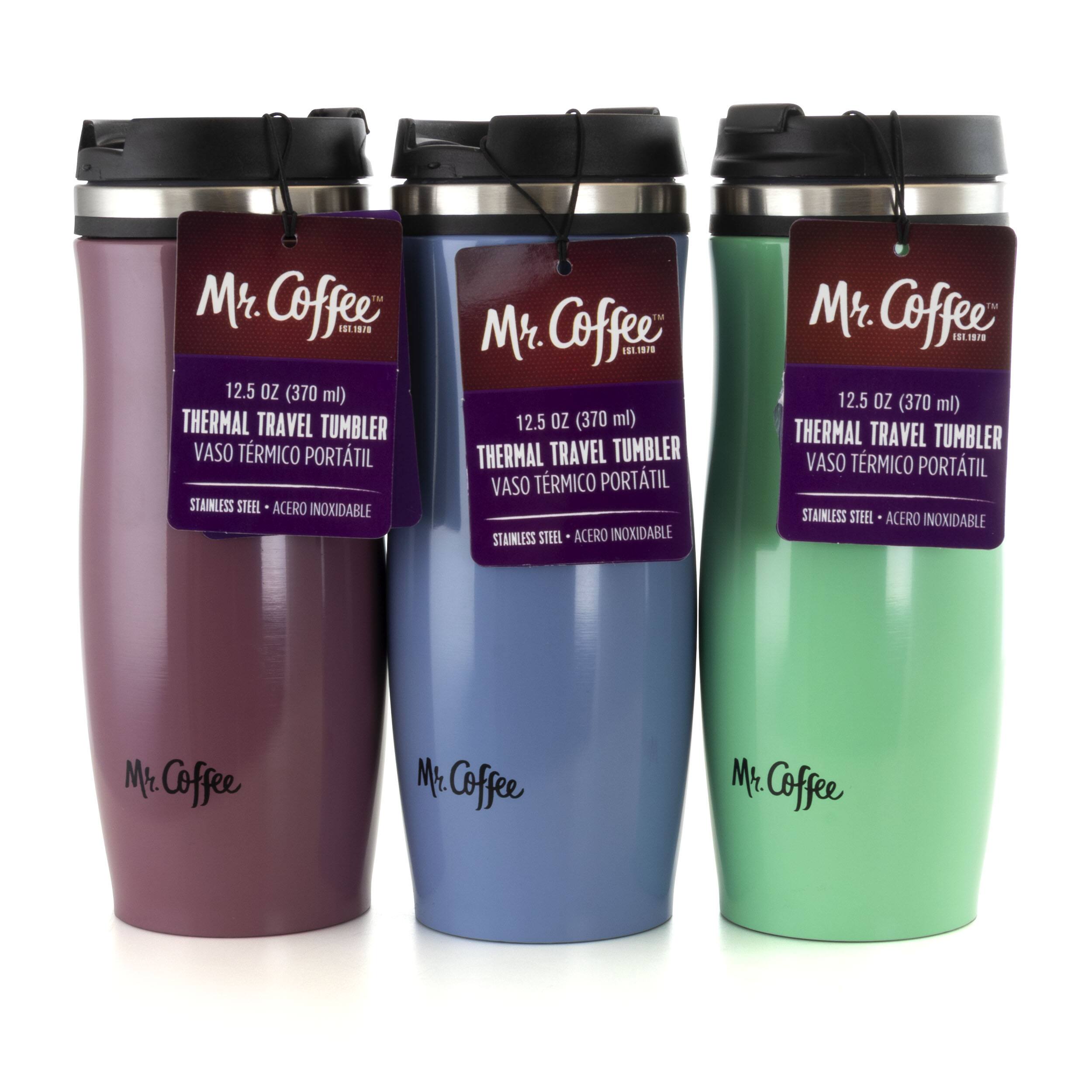 Mr. Coffee 11.1819 12.5 OZ (370 ml) THERMAL TRAVEL TUMBLER VASO TRMICO PORTTIL STAINLESS STEEL ACERO INOXIDABLE