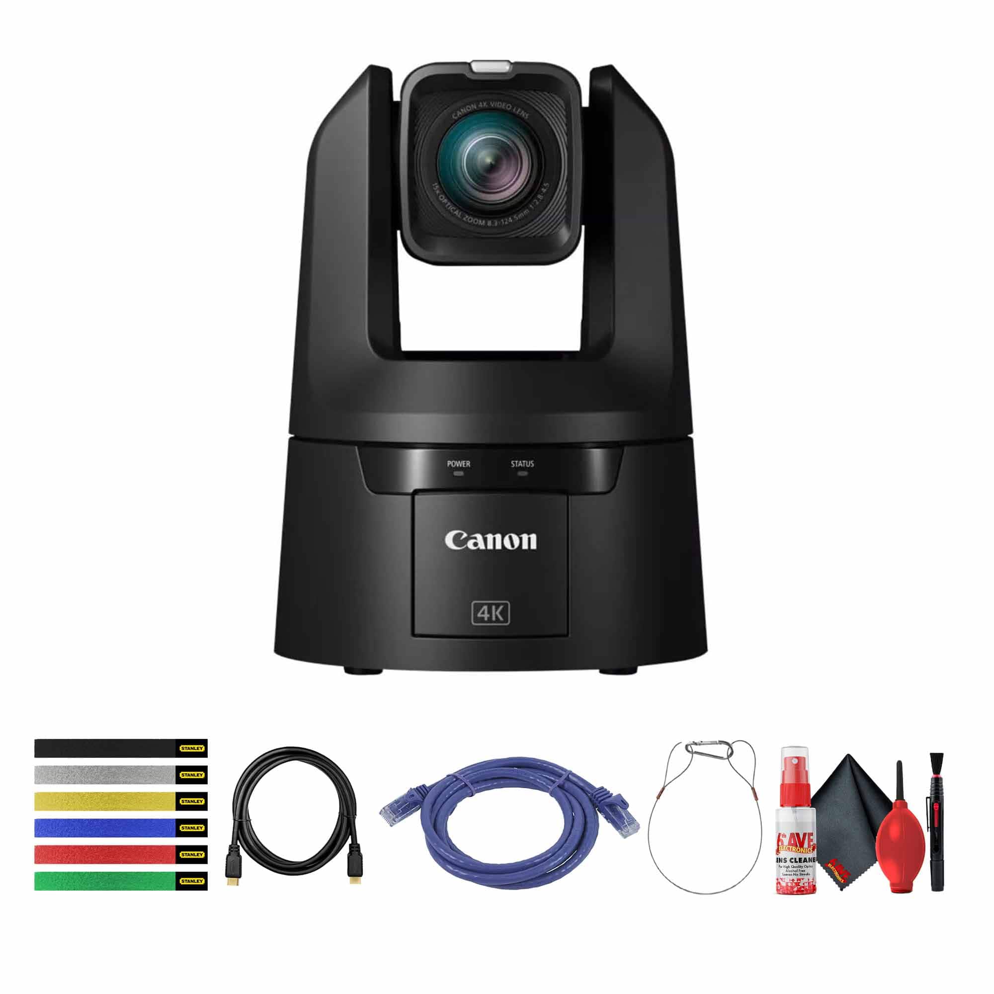 Canon - CR-N500 Professional 4K NDI PTZ Camera with 15x Zoom (Satin Black) + More Bundle