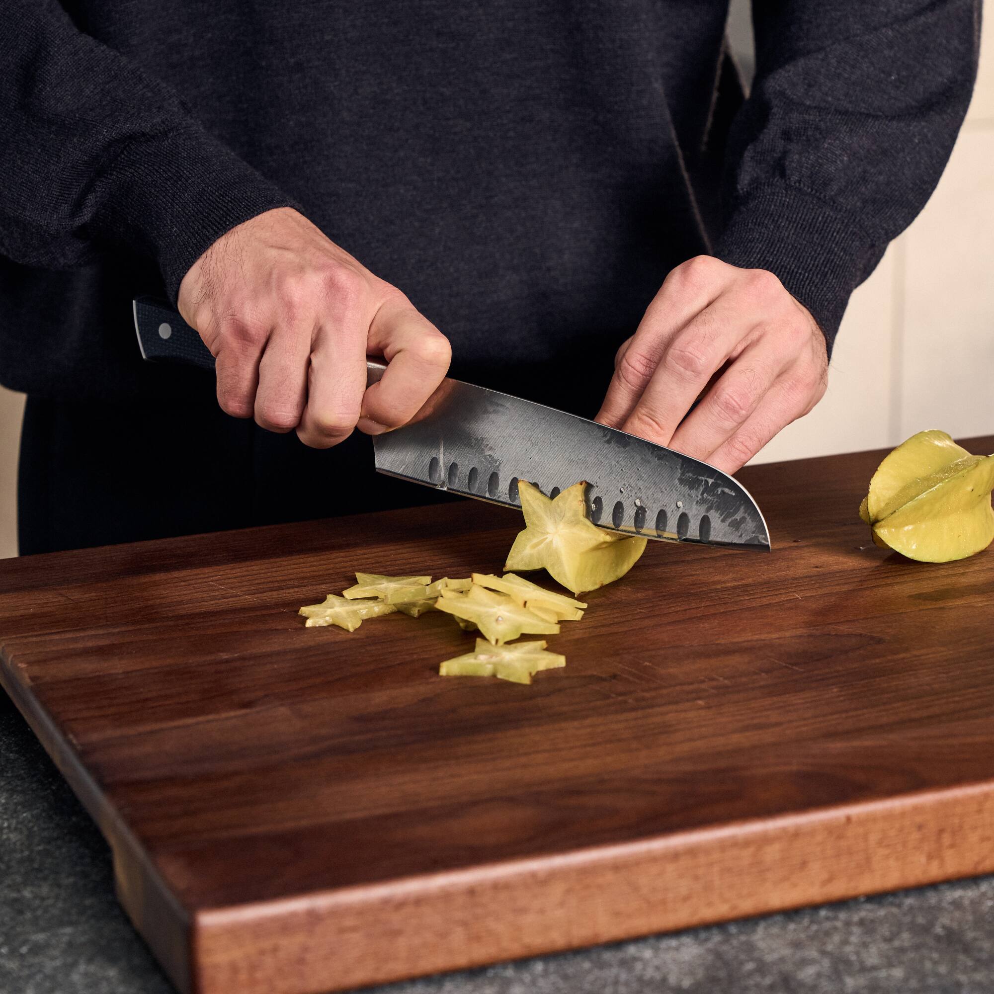 Alt View 2. ZWILLING - ZWILLING Spectrum 7-inch Hollow Edge Santoku - Black.