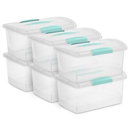 Sterilite - 6 Pack Stackable Storage Bin, Latch Lid, Medium Nesting ShowOff, Clear