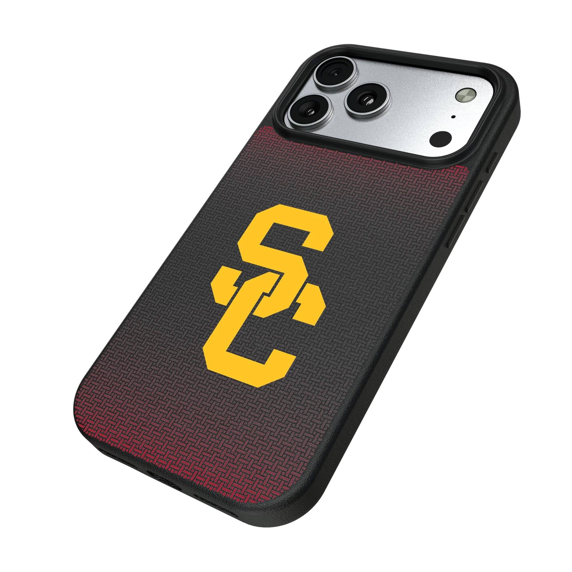 Alt View 1. Keyscaper - USC Trojans Linen Logo iPhone Magnetic Bump Case - 15 - Black.