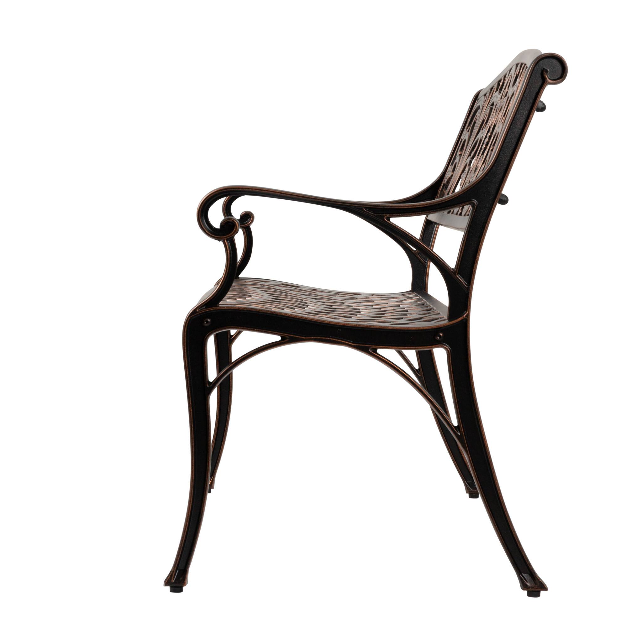 Alt View 2. Balkene Home - Decatur Cast Aluminum Patio Bench Heavy Duty Rust Free Metal Construction Front Porch Backyard Garden Pool Deck Outdoors - Antique Bronze.