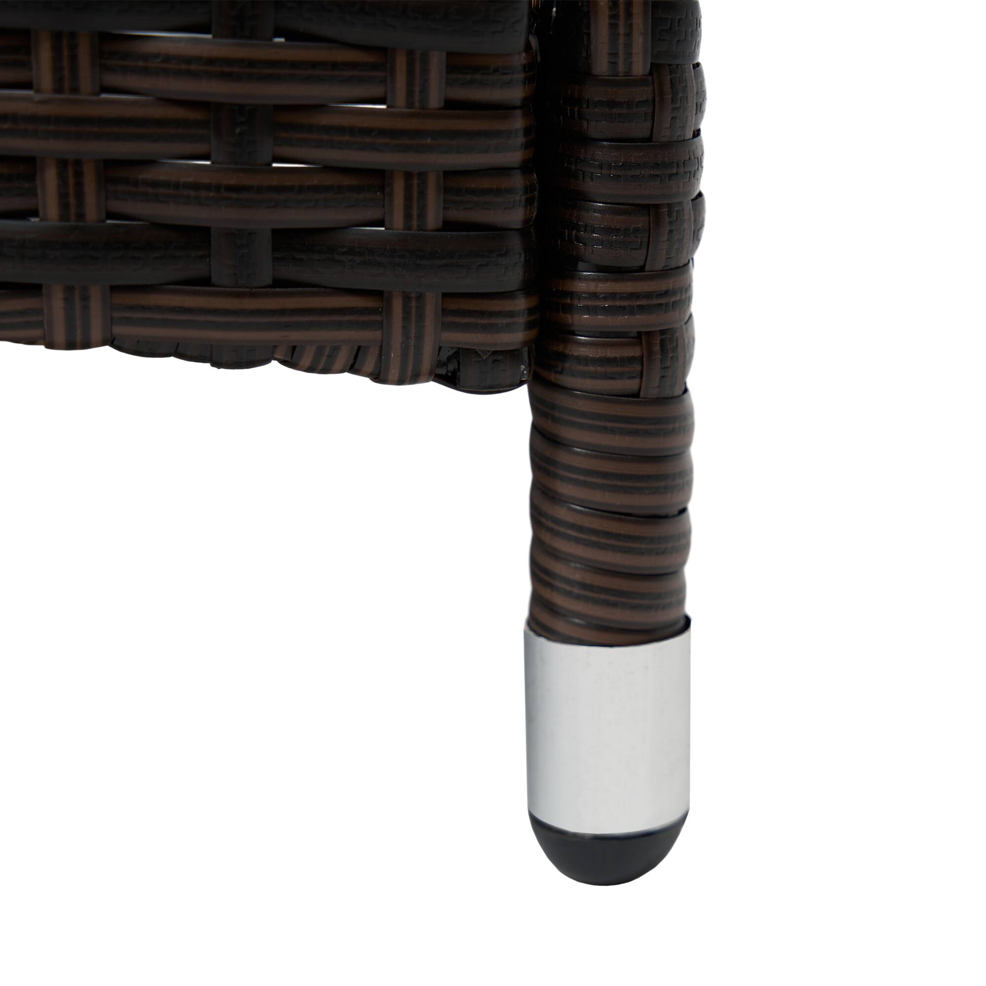 Alt View 8. Outsunny - Wicker Outdoor Chaise Lounge Set of 2, 5-Level Adjustable Backrest PE Rattan Pool Lounge Chair - Mixed Brown and Dark Blue.