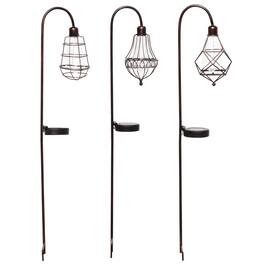 Alpine - Solalris Bronze Glass/Iron 33 in. H Edison Bulb Solar Garden Stake (Case of 6)