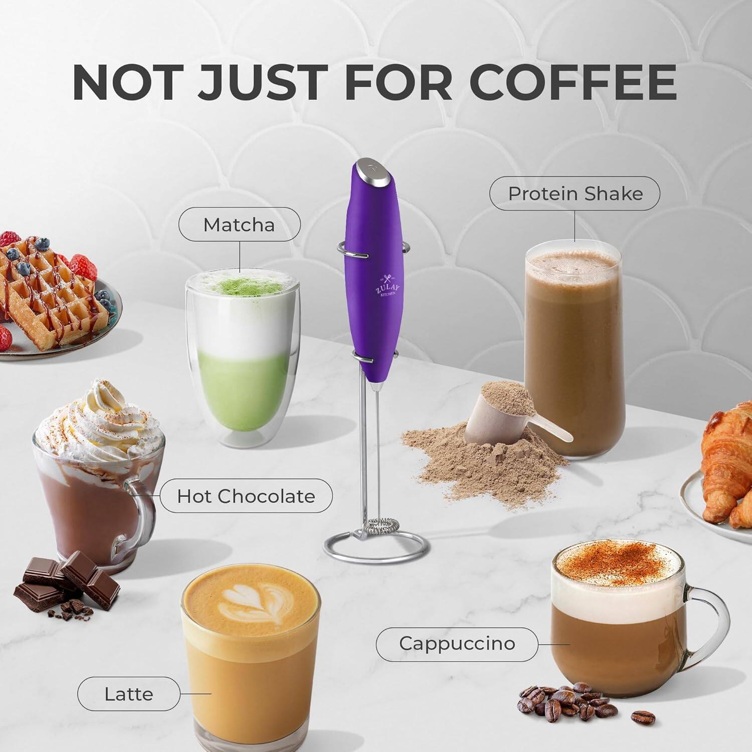 NOT JUST FOR COFFEE

Protein Shake  
Matcha  
Hot Chocolate  
Cappuccino  
Latte