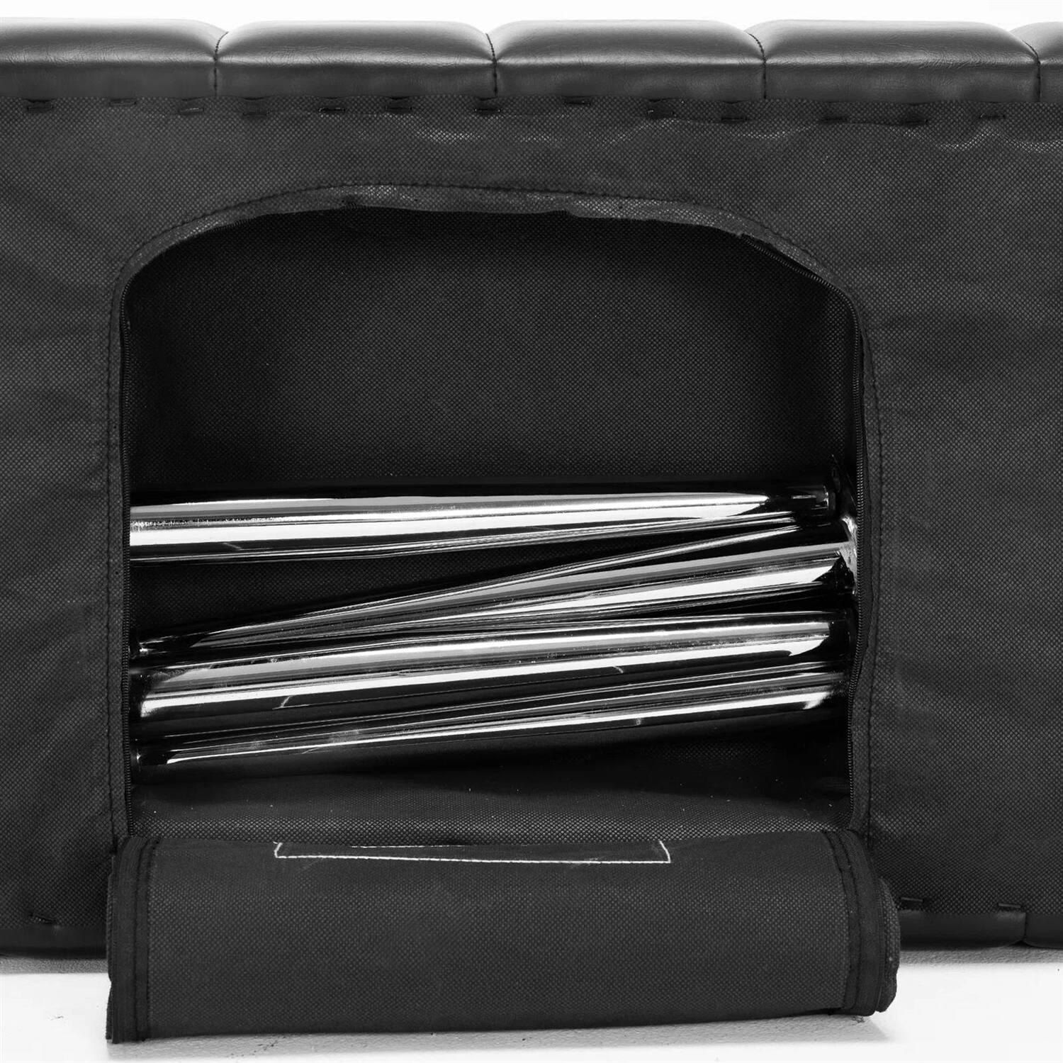 Alt View 1. Hivvago - Mid-Century Modern End of Bed Bench with PU Leather Seat and Tapered Legs - black.