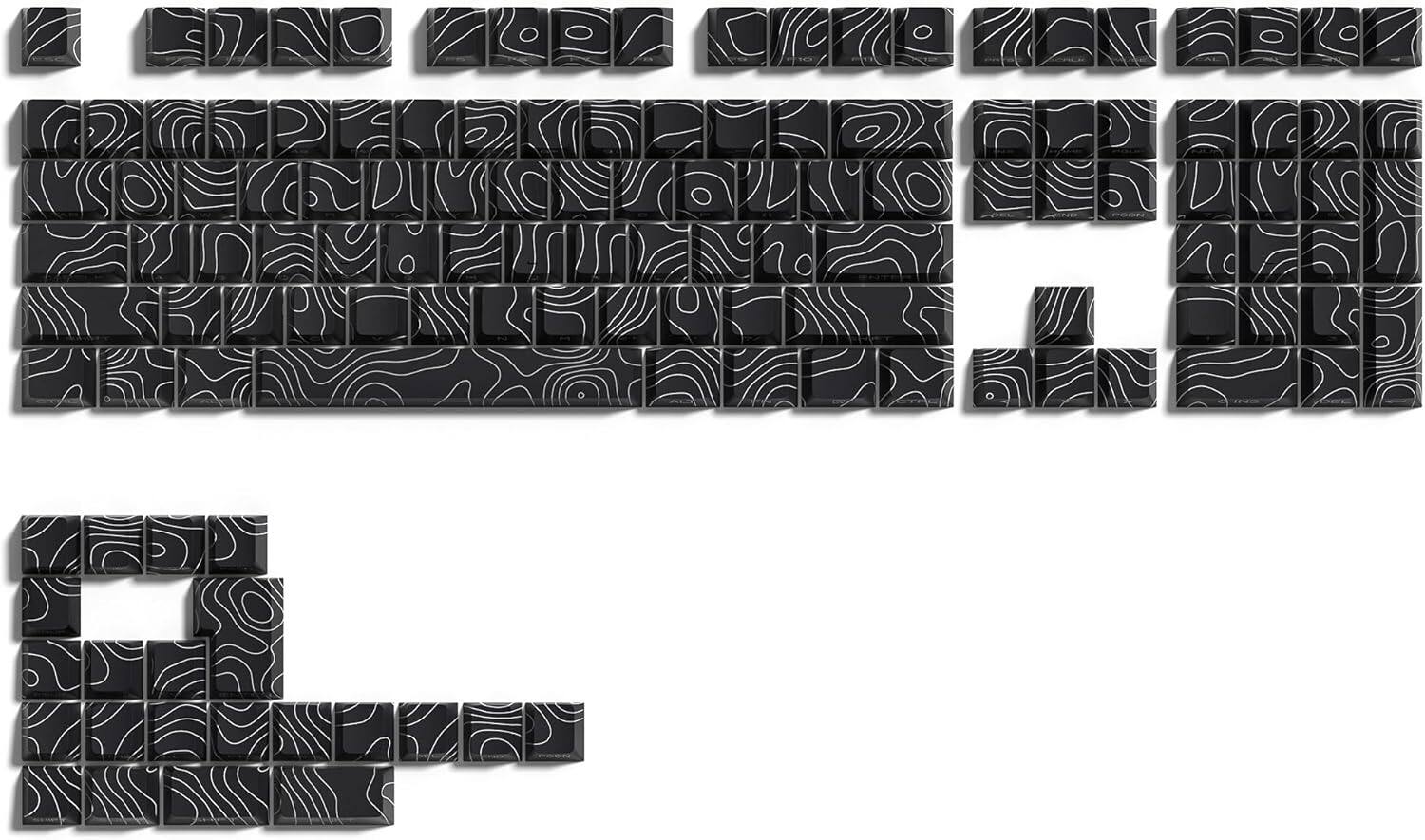 Angle. Womier - PBT Keycaps, Cherry Profile Dye-Sub Theme Keycaps for Cherry Gateron MX Switches Mechanical Keyboards - Black-132 Keys.