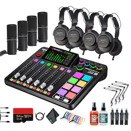 RODE - RODECaster Pro II + Headphones + Podcast Microphone + Mic Arm Stand + More (Bundle)