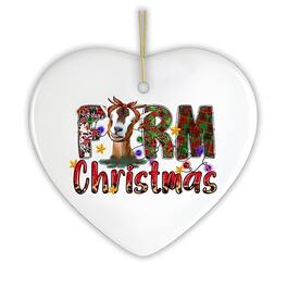 OrnamentallyYou - Fun and Festive Farm Christmas Ornament with Goat and Plaids - Multi-colored