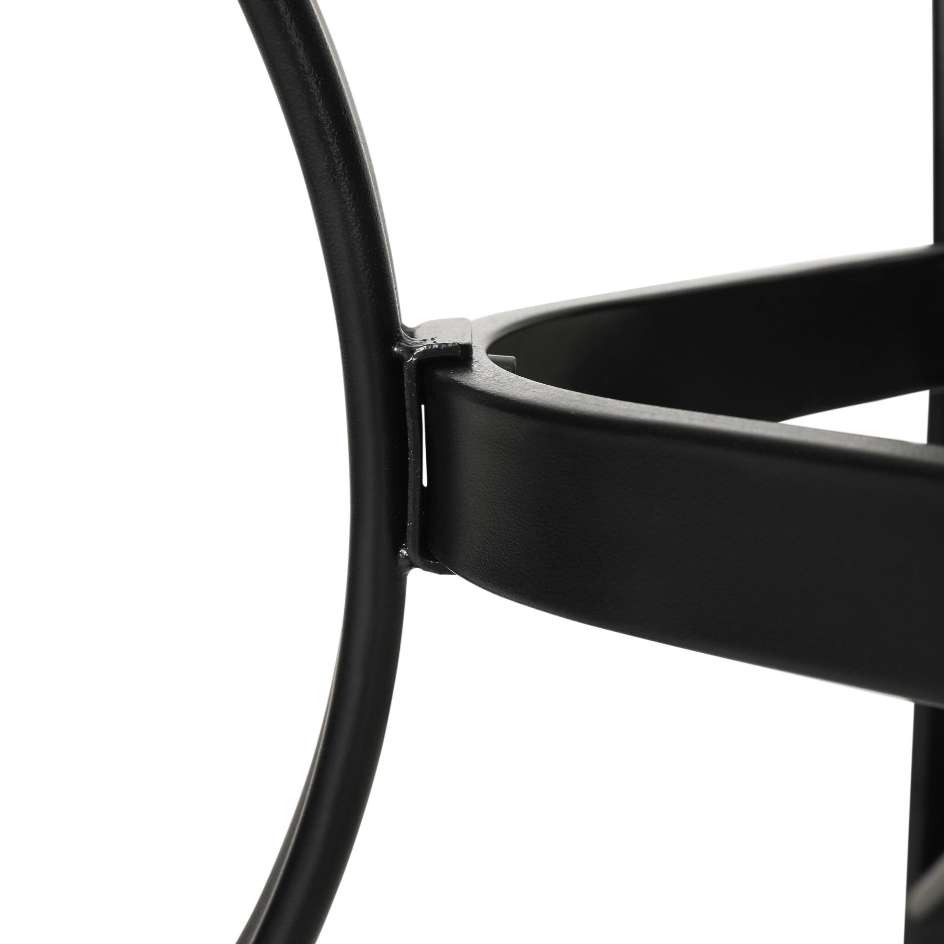 Alt View 8. Emma + Oliver - Tala Rectangular Tempered Glass Top Patio Table with Umbrella Hole and Black Steel Tube Frame - Clear Top/Black Frame.
