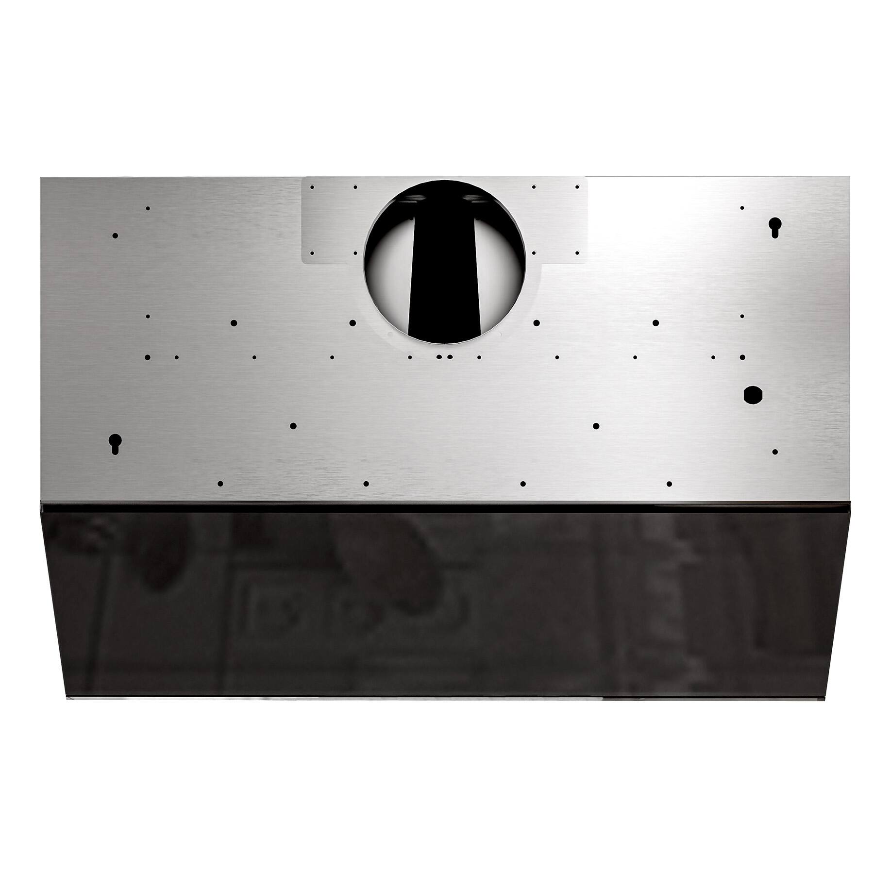 Back. Onefly - 36 Inches - Ducted - Under Cabinet Range Hood - Black Tempered Glass.