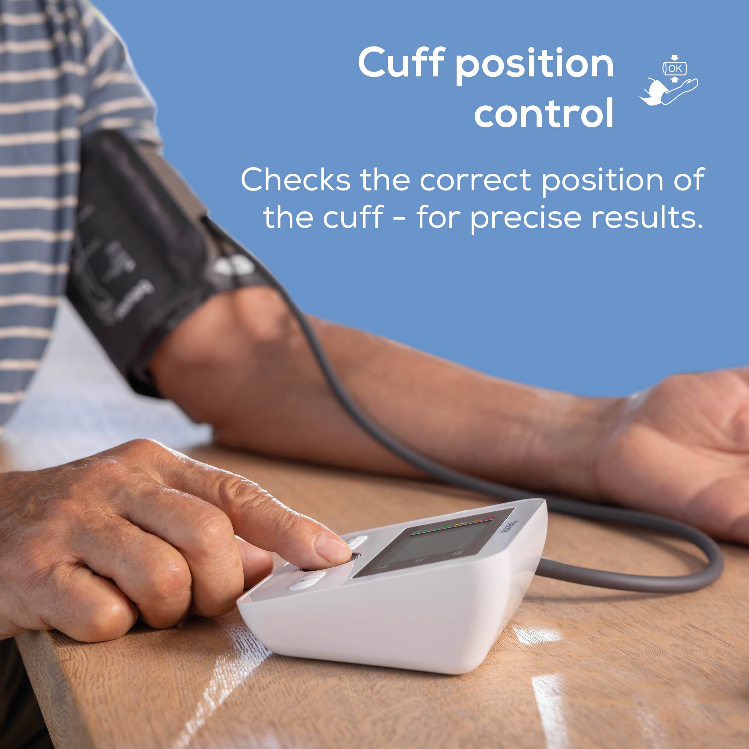 Cuff position control  
Checks the correct position of the cuff - for precise results.