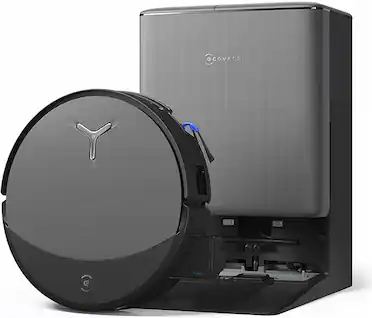 ECOVACS Robotics - DEEBOT T90 Omni Robot Vacuum and Mop, 30,000Pa, Instant Self-Cleaning Extra Long Roller Mop, TruEdge Deep Edge Cleaning - Black