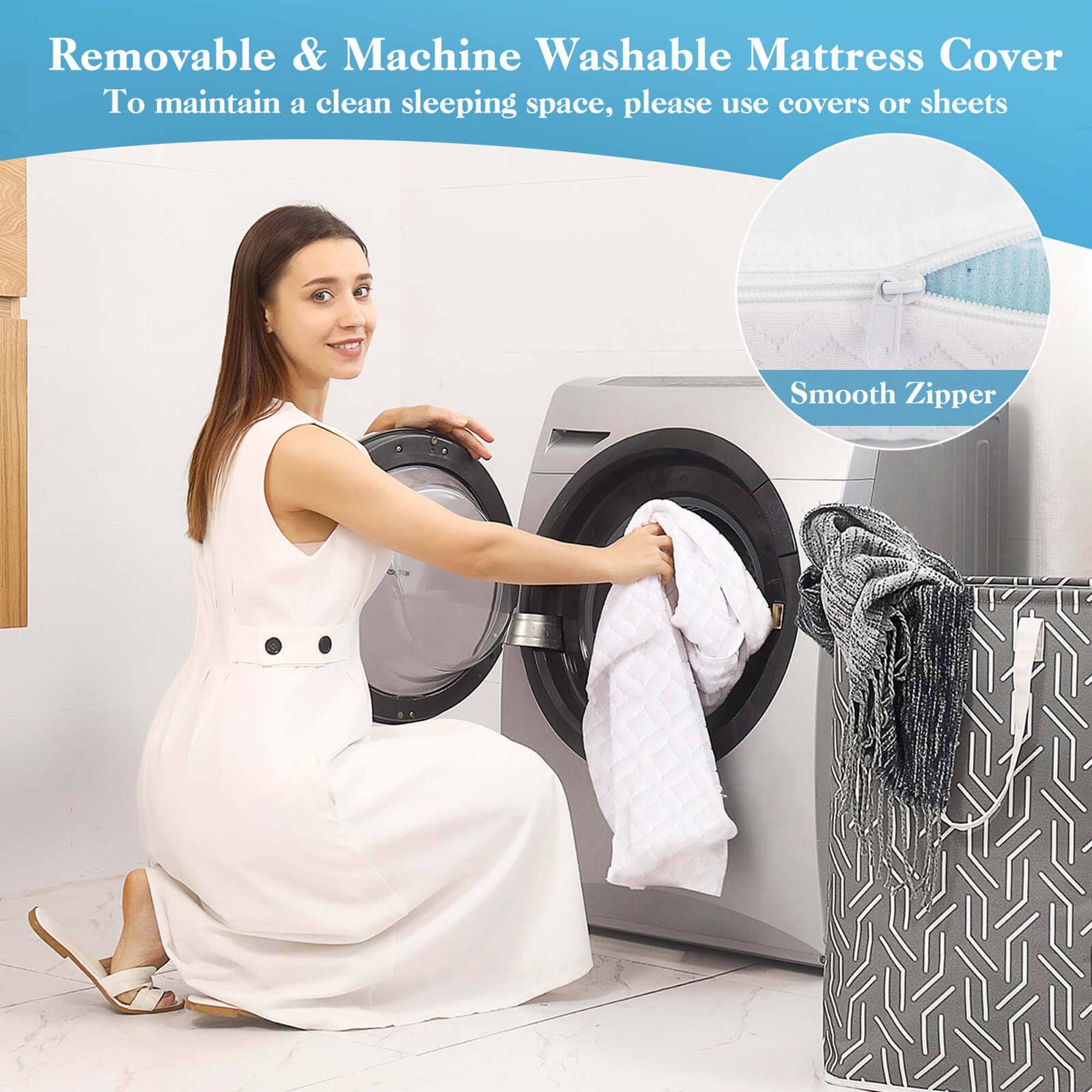 Removable & Machine Washable Mattress Cover  
To maintain a clean sleeping space, please use covers or sheets  

Smooth Zipper