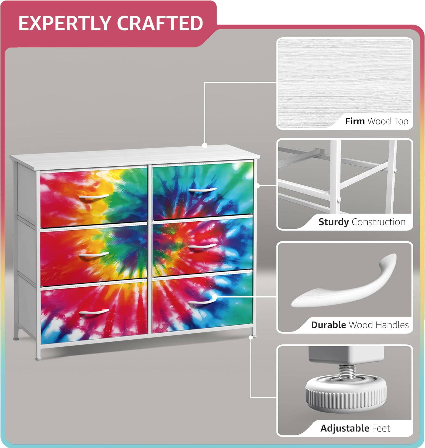 EXPERTLY CRAFTED

- Firm Wood Top
- Sturdy Construction
- Durable Wood Handles
- Adjustable Feet