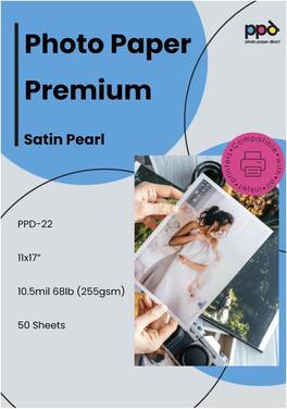 Photo Paper Direct - Satin Photo Paper 11x17 for Inkjet Printers (50 sheets/255 gsm) - White