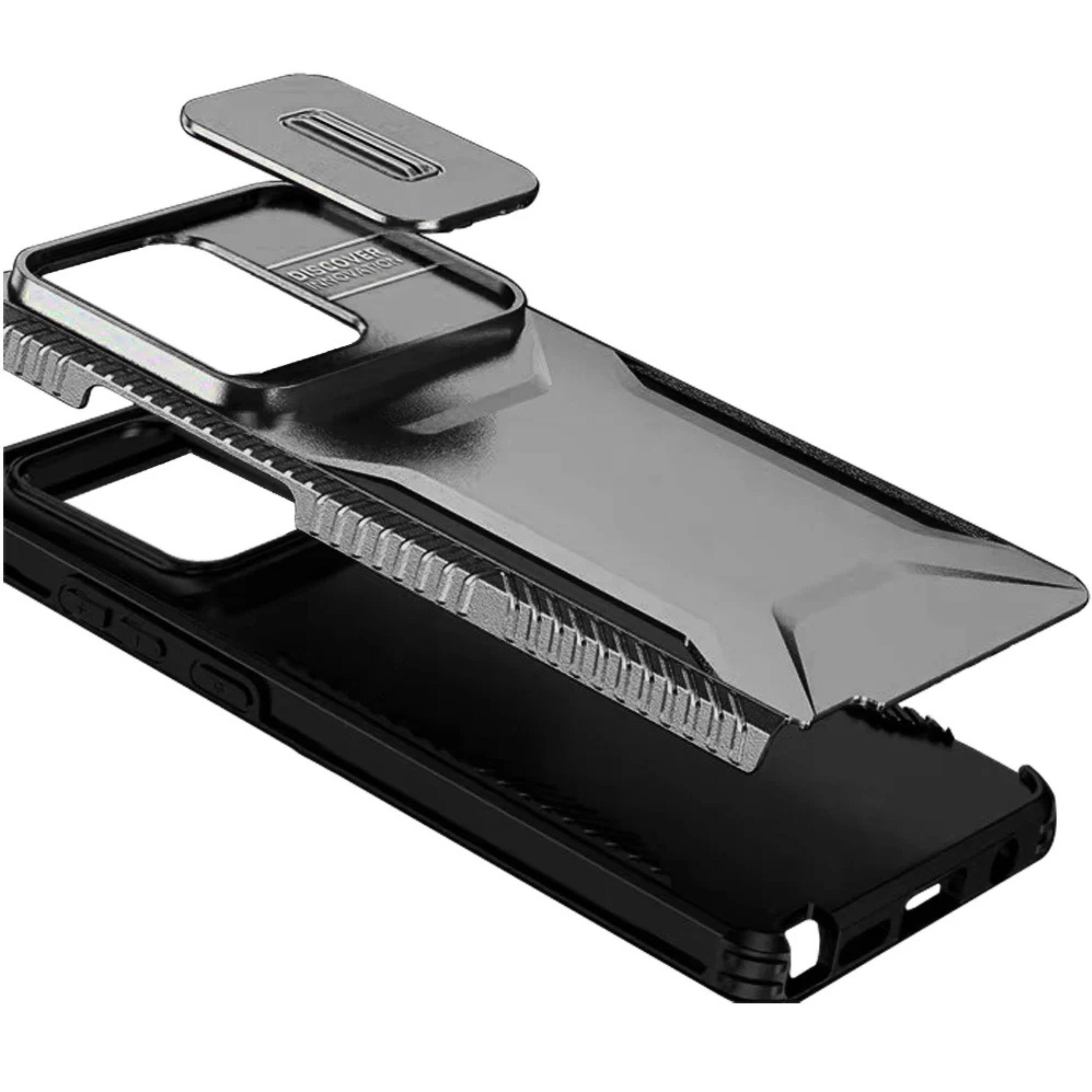 Left. Kitcheniva - Side Grip Rugged Case For Moto G 2025 2026 G Play 2026 With Sliding Camera Cover Grey - Gray.