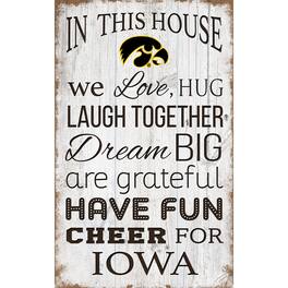 Fan Creations - Iowa Hawkeyes 11'' x 19'' Team In This House Sign - Multicolor