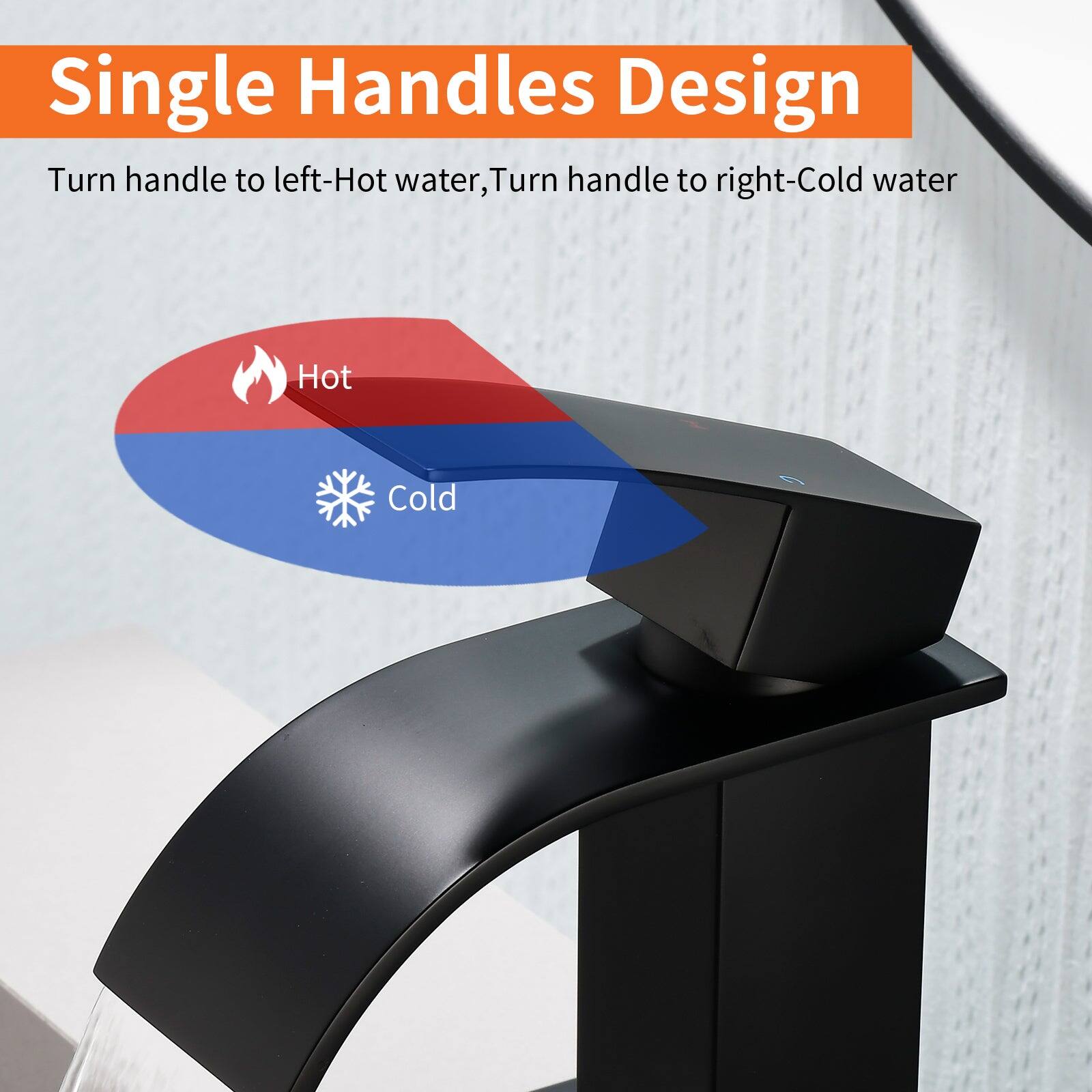 Single Handles Design

Turn handle to left-Hot water, Turn handle to right-Cold water

Hot
Cold
