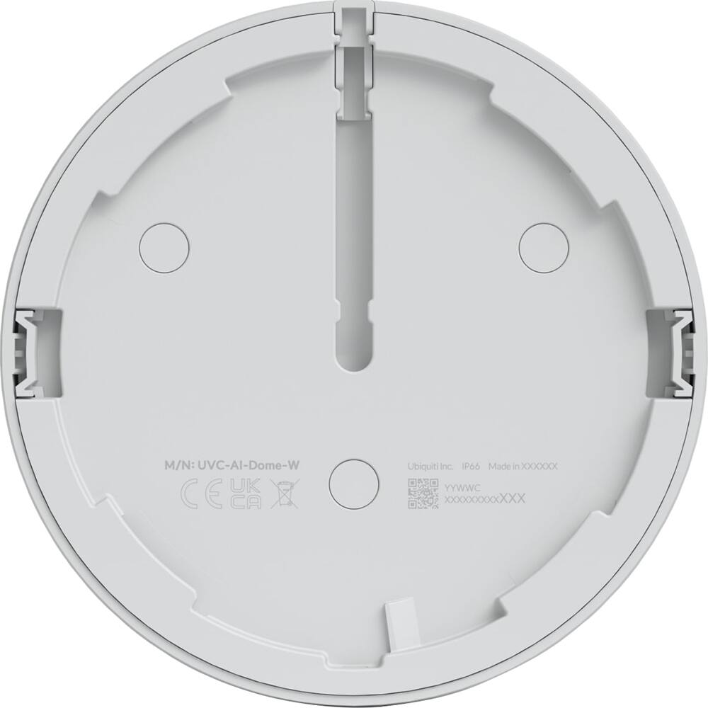 M/N: UVC-AI-Dome-W  
CE UK CA  
Ubiquiti Inc. IP66 Made in XXXXXX  
YYWWC  
XXXXXXXXXX