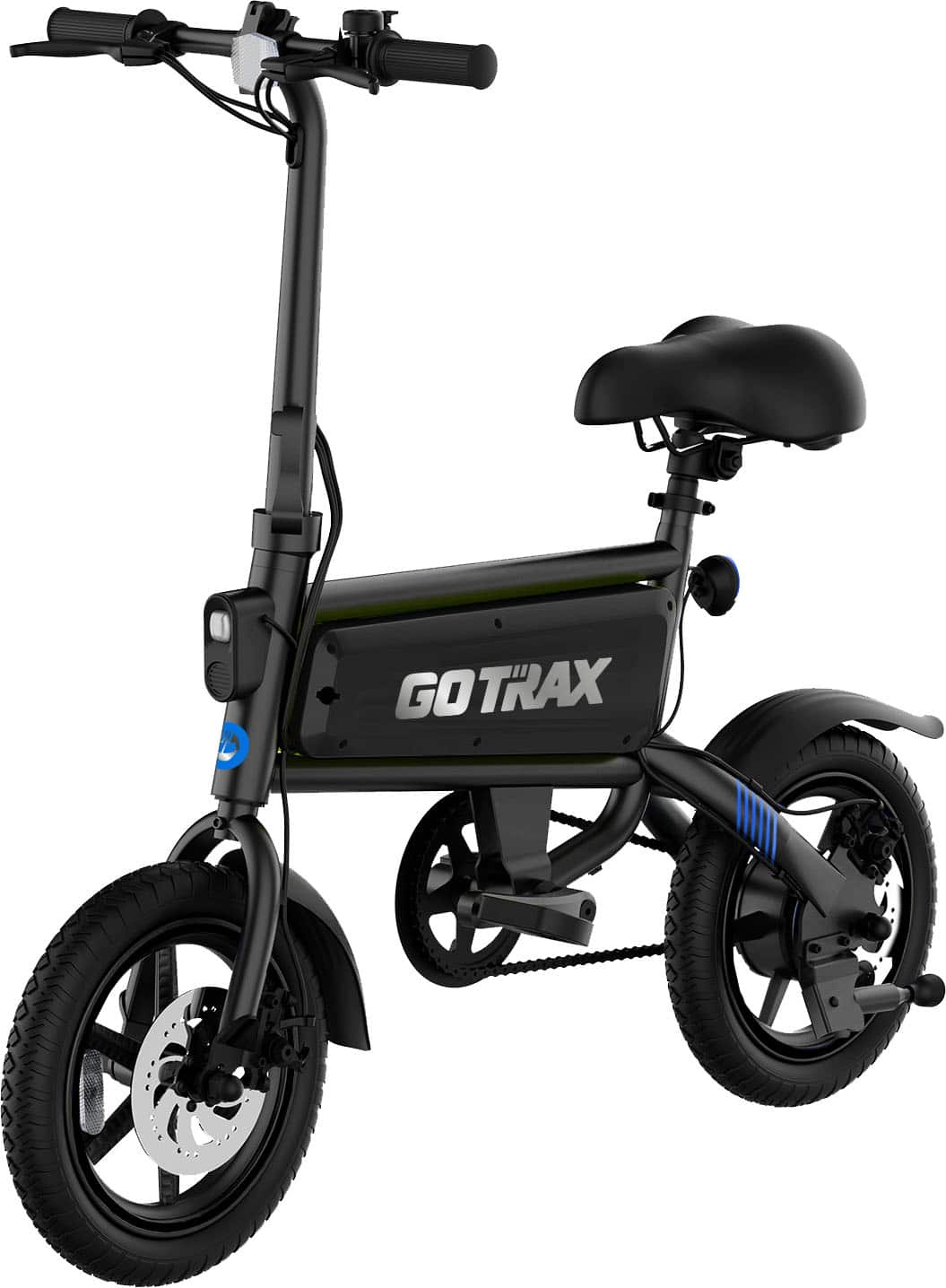 GoTrax - Z4 SWIFT Foldable eBike w/ 25mi Max Operating Range and 15.5mph Max Speed - Black - Front_Zoom