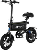 GoTrax - Z4 SWIFT Foldable eBike w/ 25mi Max Operating Range and 15.5mph Max Speed - Black - Front_Zoom