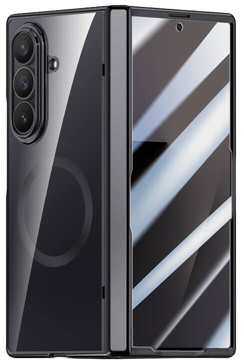 Alt View 2. Nakedcellphone - Electro Case for Samsung Galaxy Z Fold 7 Phone - Built-In Screen/Hinge Protector Compatible with MagSafe - Black.