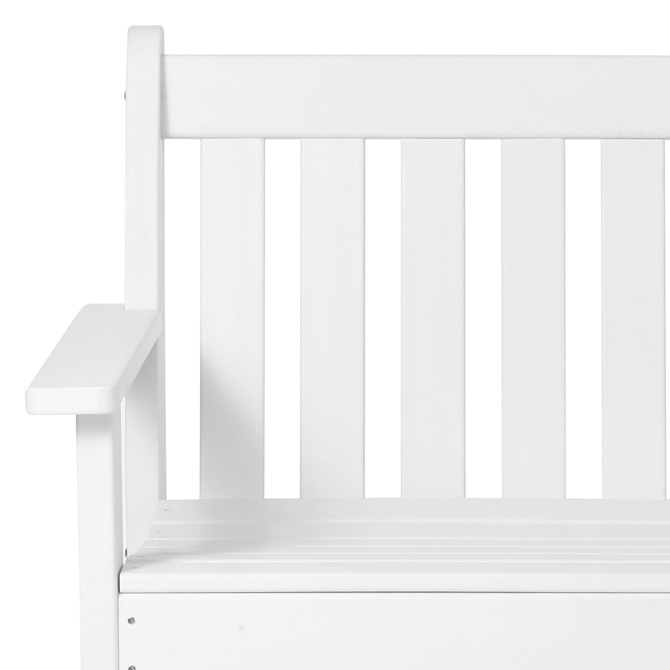 Alt View 4. WestinTrends - WestinTrends Malibu Outdoor 2-Person All-Weather HDPE Front Porch Garden Bench - White.