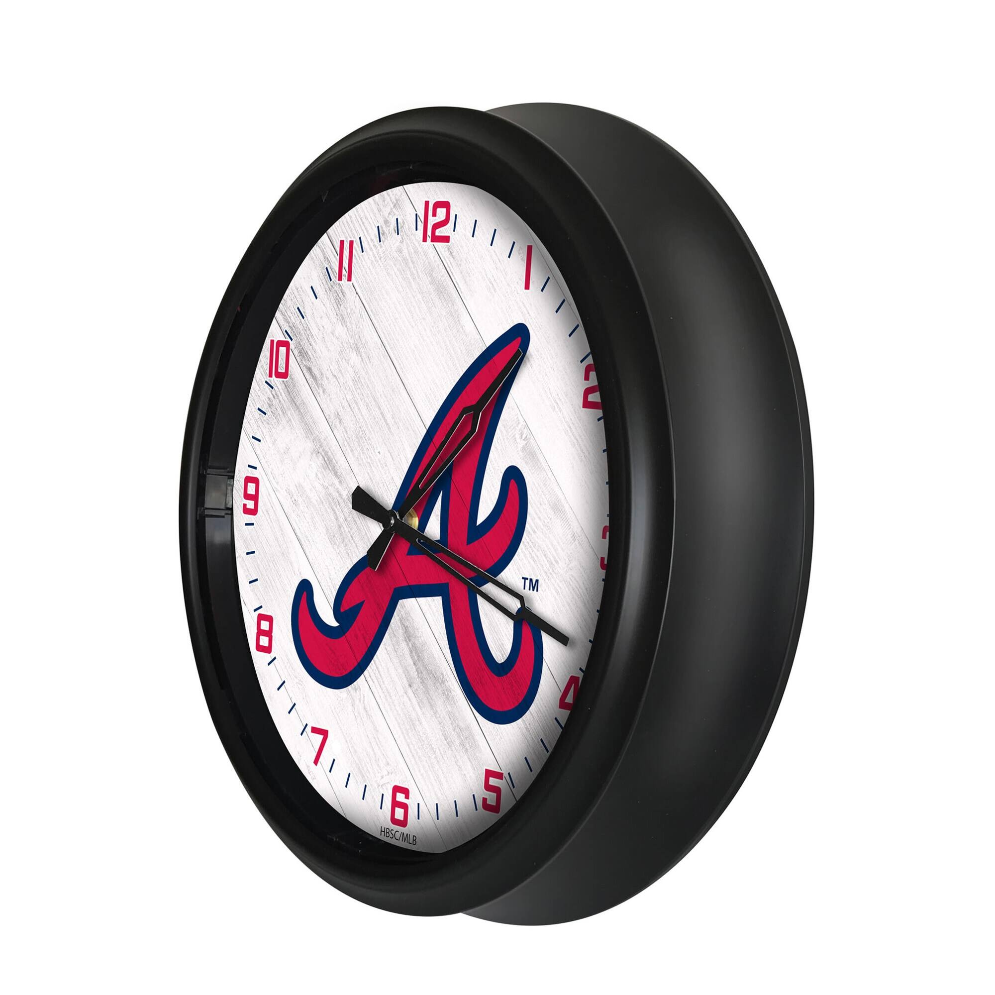 Alt View 1. Holland Bar Stool Co. - Atlanta Braves Indoor/Outdoor LED Wall Clock - Multicolor.