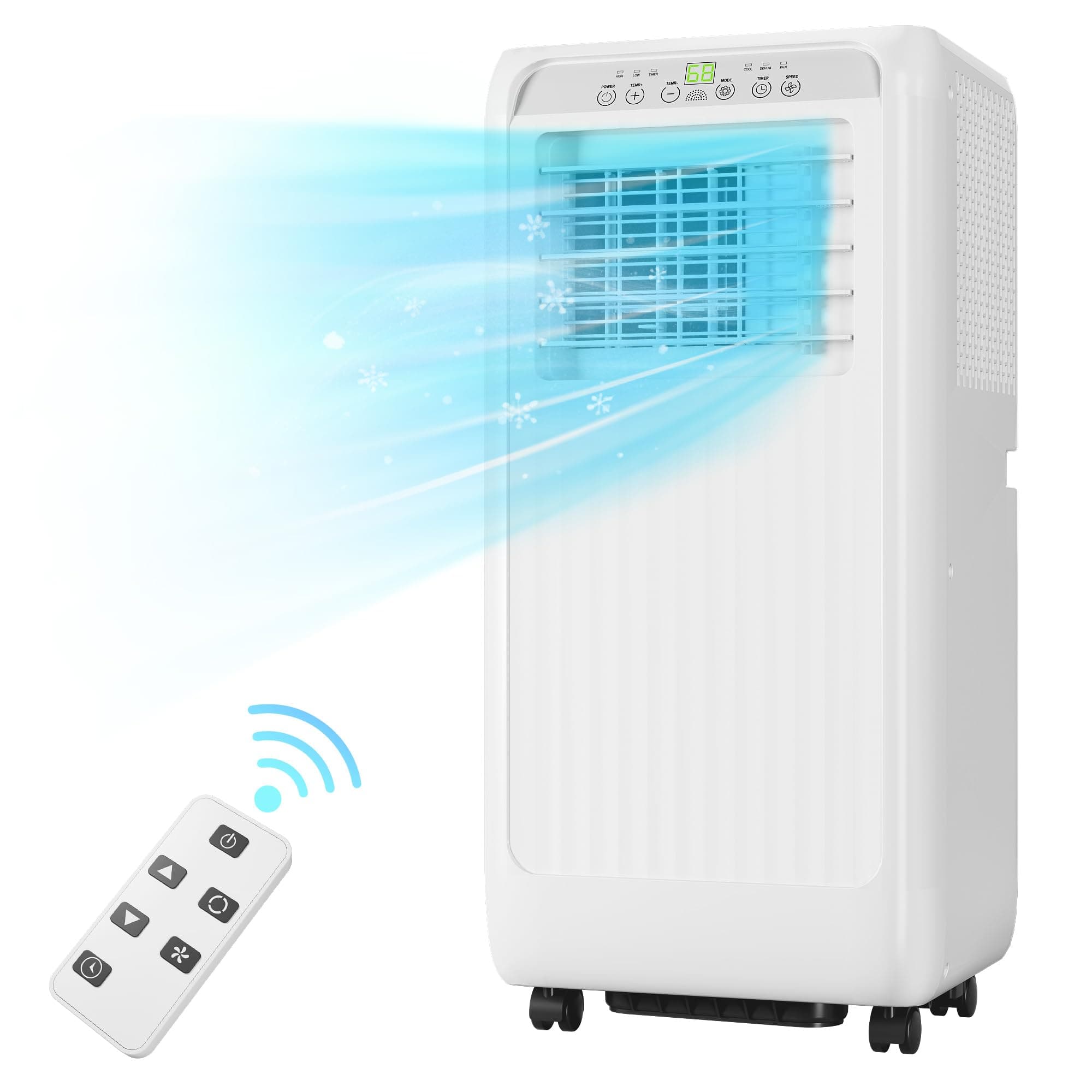 Acekool - 5000 BTUs (8000BTU ASHRAE) 3-In-1 Portable Air Conditioner Cools Rooms up to 350 Sq.Ft - White