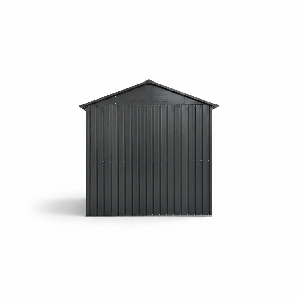 Alt View 6. Loheer - Loheer 8x6 Metal Shed Black Galvanized Steel Outdoor Storage Shed Heavy Duty Tool Shed with Sliding Door Window.