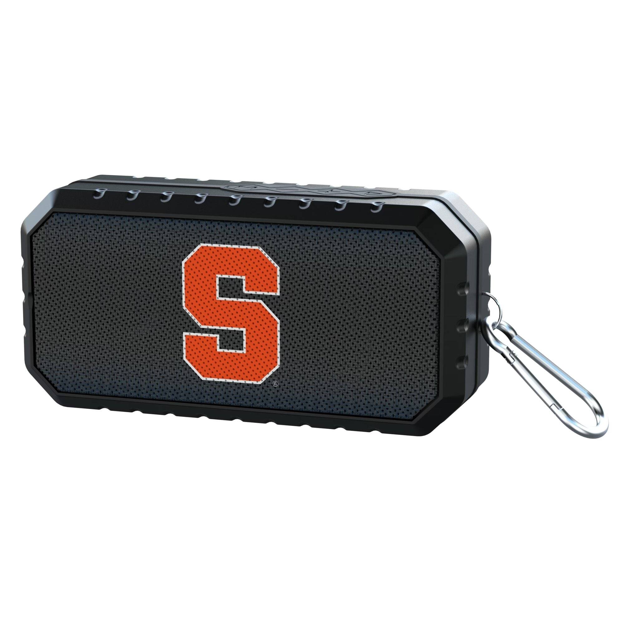 Alt View 1. Keyscaper - Syracuse Orange Water Resistant Linen Print Bluetooth Speaker - Black.