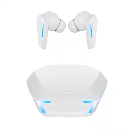 Front. SKRAN - Wireless Headphones Bluetooth - Workout Ear Buds, Gaming Bluetooth Headset, for Gaming, Sport ,Hiking ,Running - White.