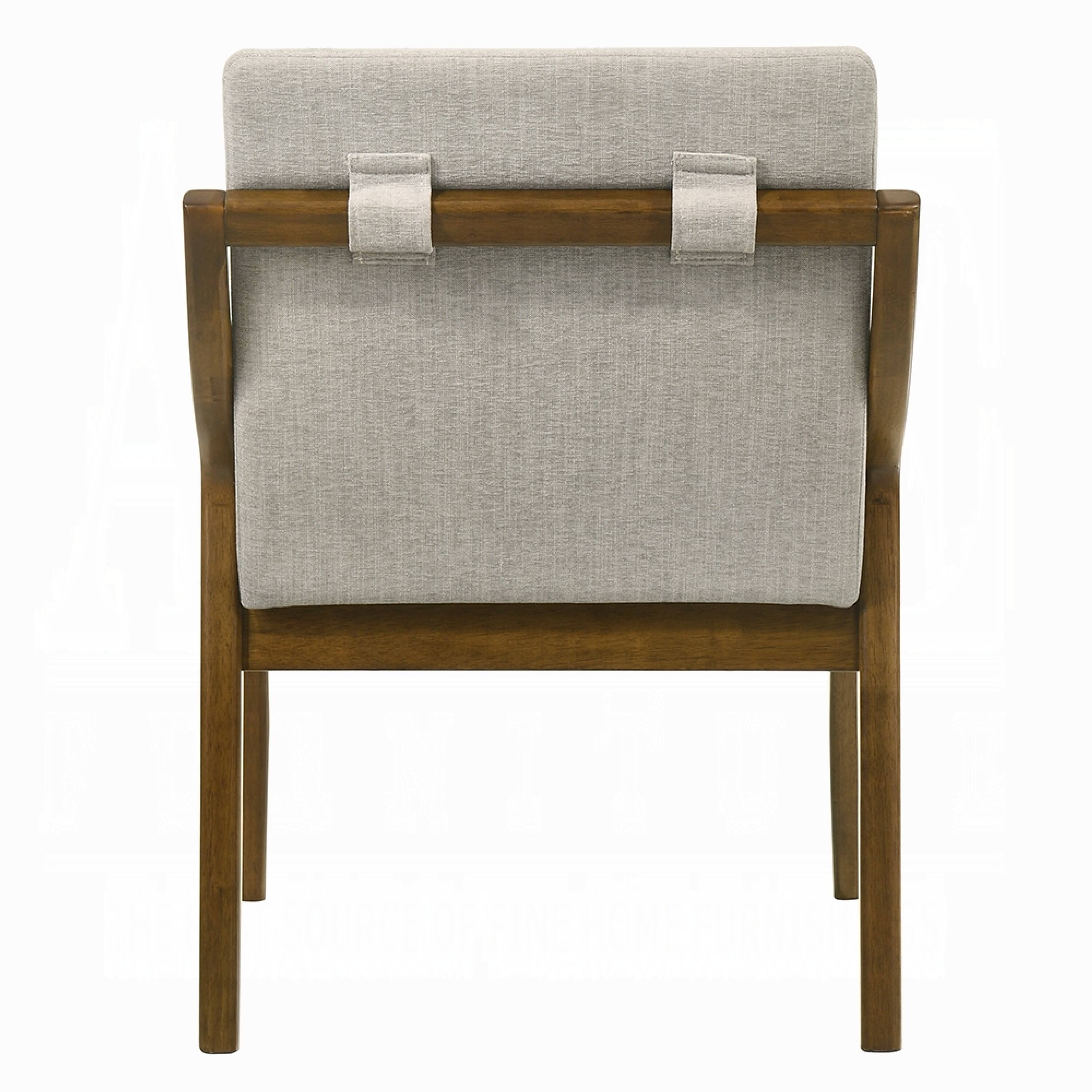 Alt View 3. Manhattan Lane - Kea Dining Side Chair Set of 2, Gray Chenille, Vintage Oak Brown Frame - Gray, Oak Brown.