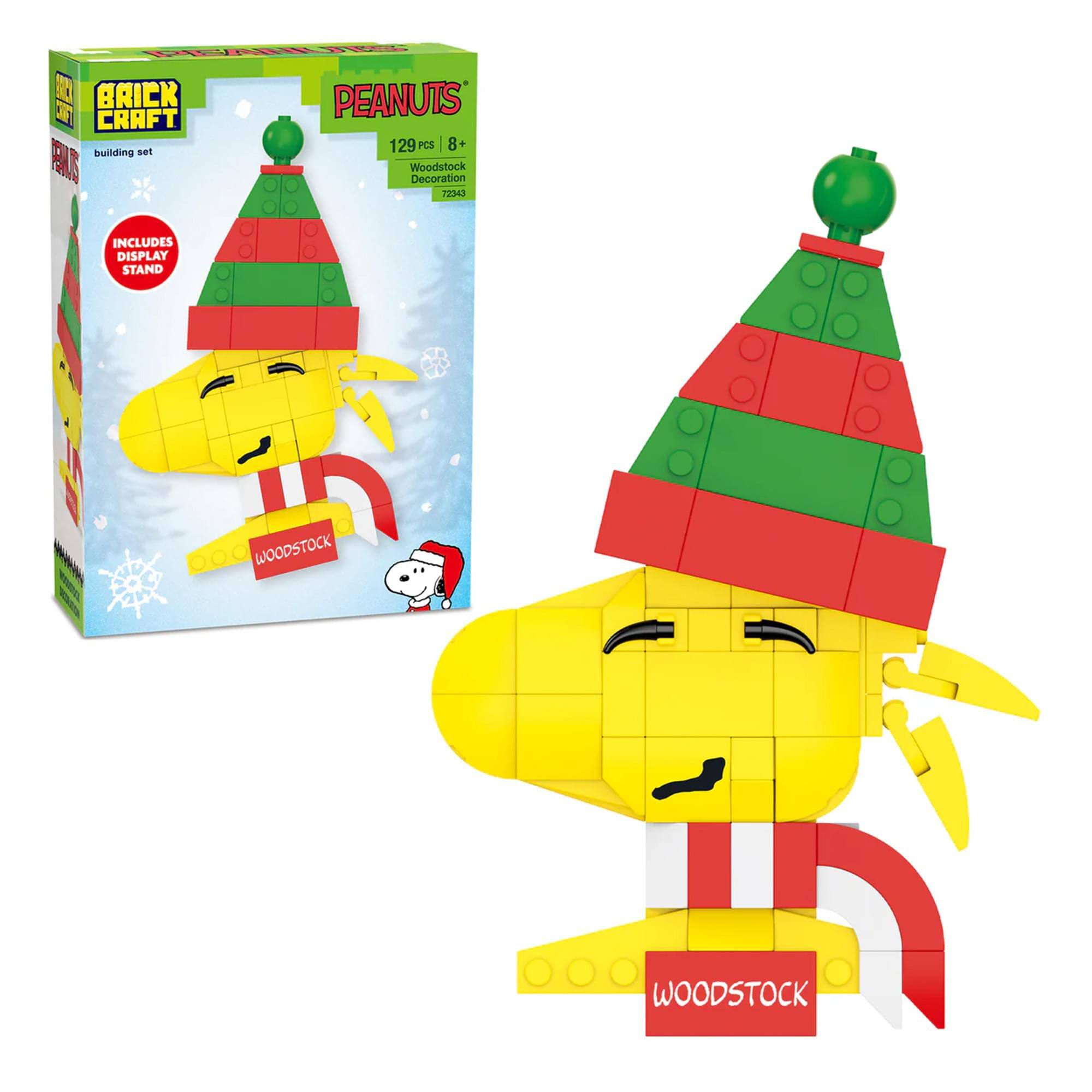 EEGE + 10 BRICK PEANUTS CRAFT 129 1 PCS | B+ - building set PAN Woodstock Decoration 7233 INCLUDES DISPLAY STAND WOODSTOCK