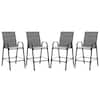 Front. Gymax - Gymax 4PCS Outdoor Bar Stools 29'' Fabric Bar Height Stools w/ Armrests & Footrest Gray - Gray.