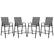 Front. Gymax - Gymax 4PCS Outdoor Bar Stools 29'' Fabric Bar Height Stools w/ Armrests & Footrest Gray - Gray.