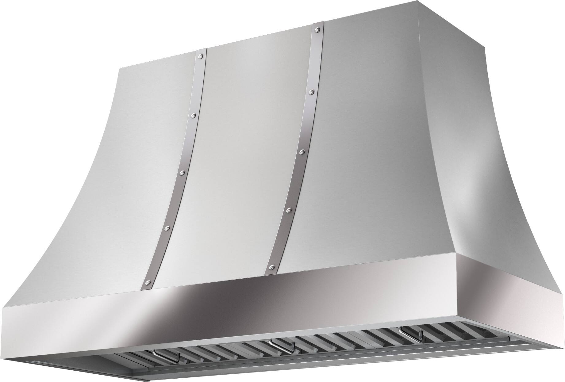 Angle. Zephyr - Alto 48 in. Convertible Wall Mount Custom Range Hood - Stainless Steel.