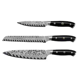 Henckels - Compass Damascus 3-pc Starter Knife Set - Black