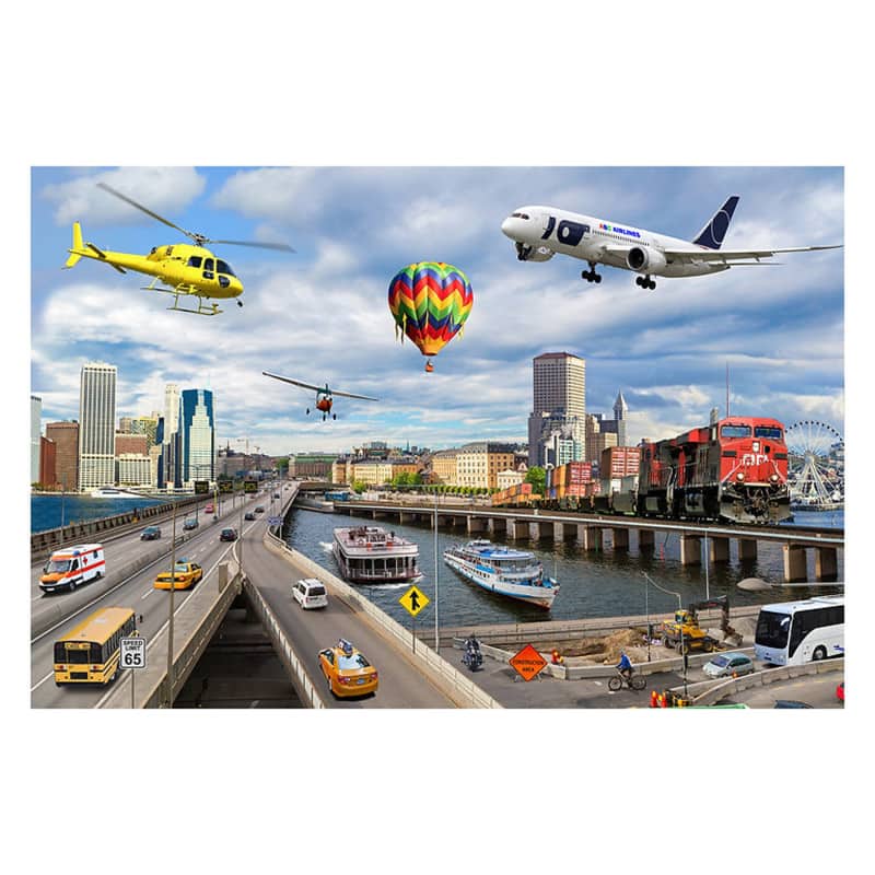 MOJO - On-the-Go Transportation Jumbo Photographic Floor Puzzle - Multi price history on PriceWatchPro
