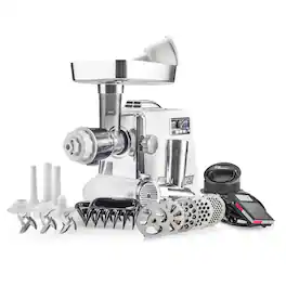 STX International - STX Megaforce 3000 Powerful Air Cooled 7-In-1 Electric Meat Grinder - White