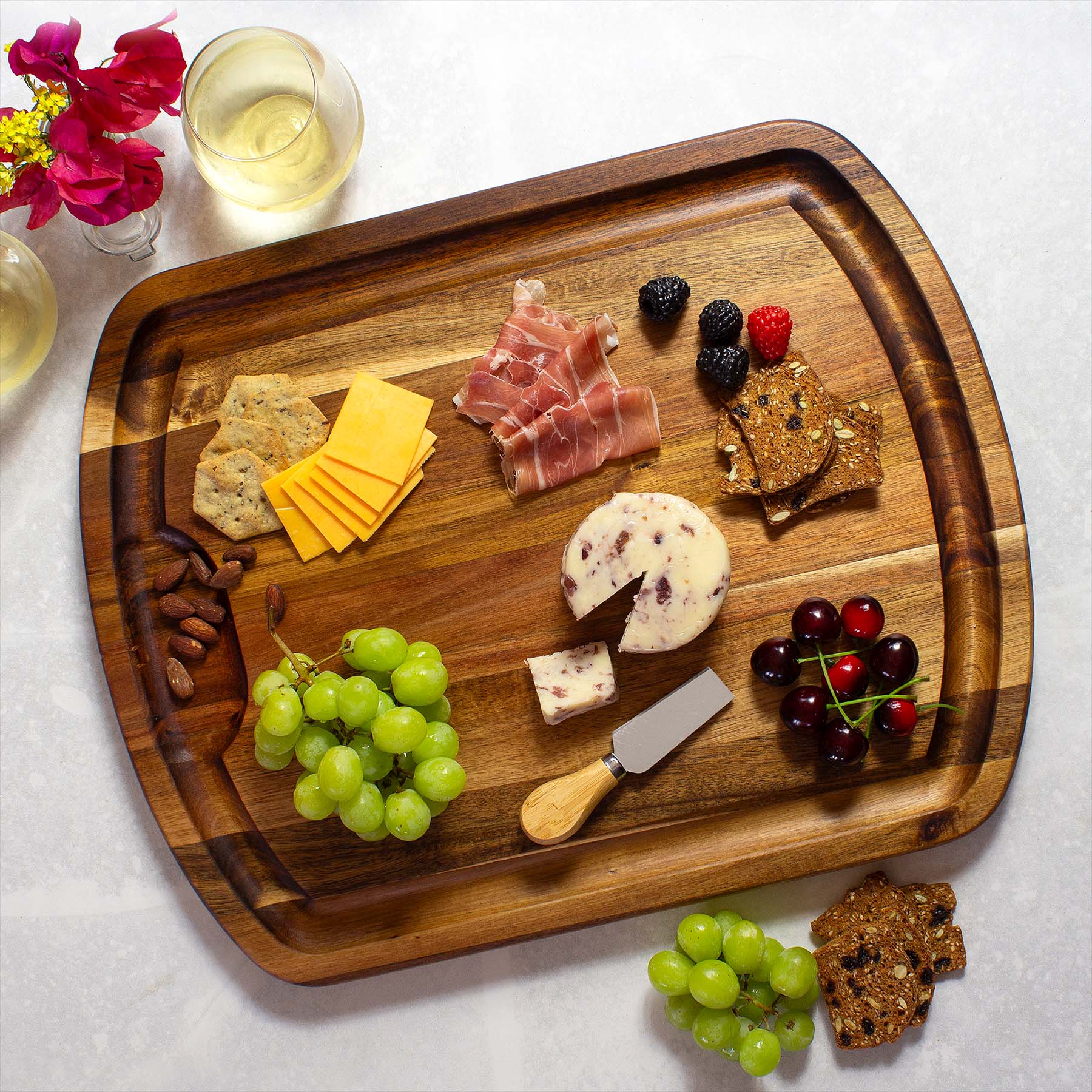 Angle. Totally Bamboo - Rock & BranchÂ® Acacia Wood Carving Board.