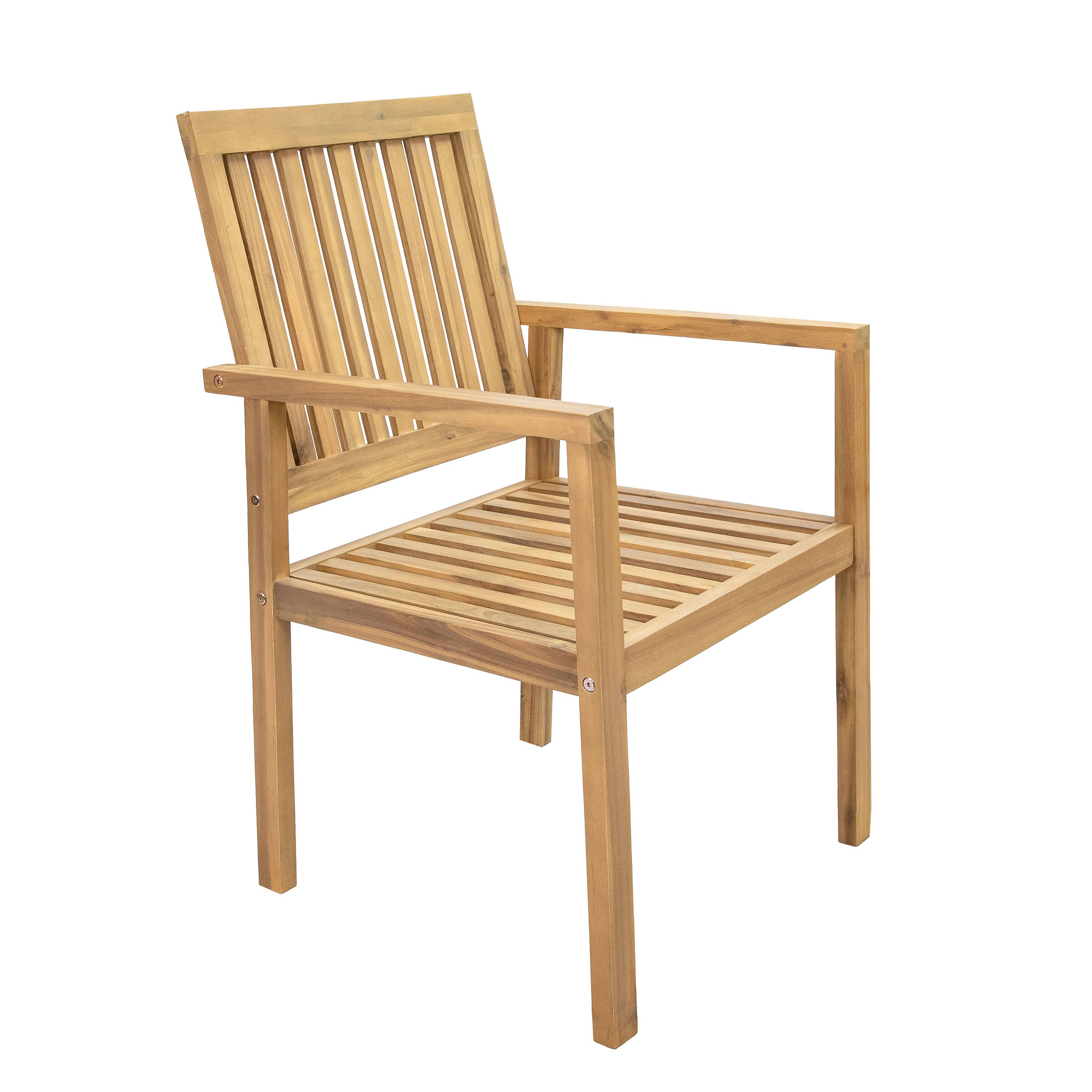 Alt View 7. Sunnydaze - Rodanthe Acacia Wood 5-Piece Outdoor Dining Set - Natural/Bone White.