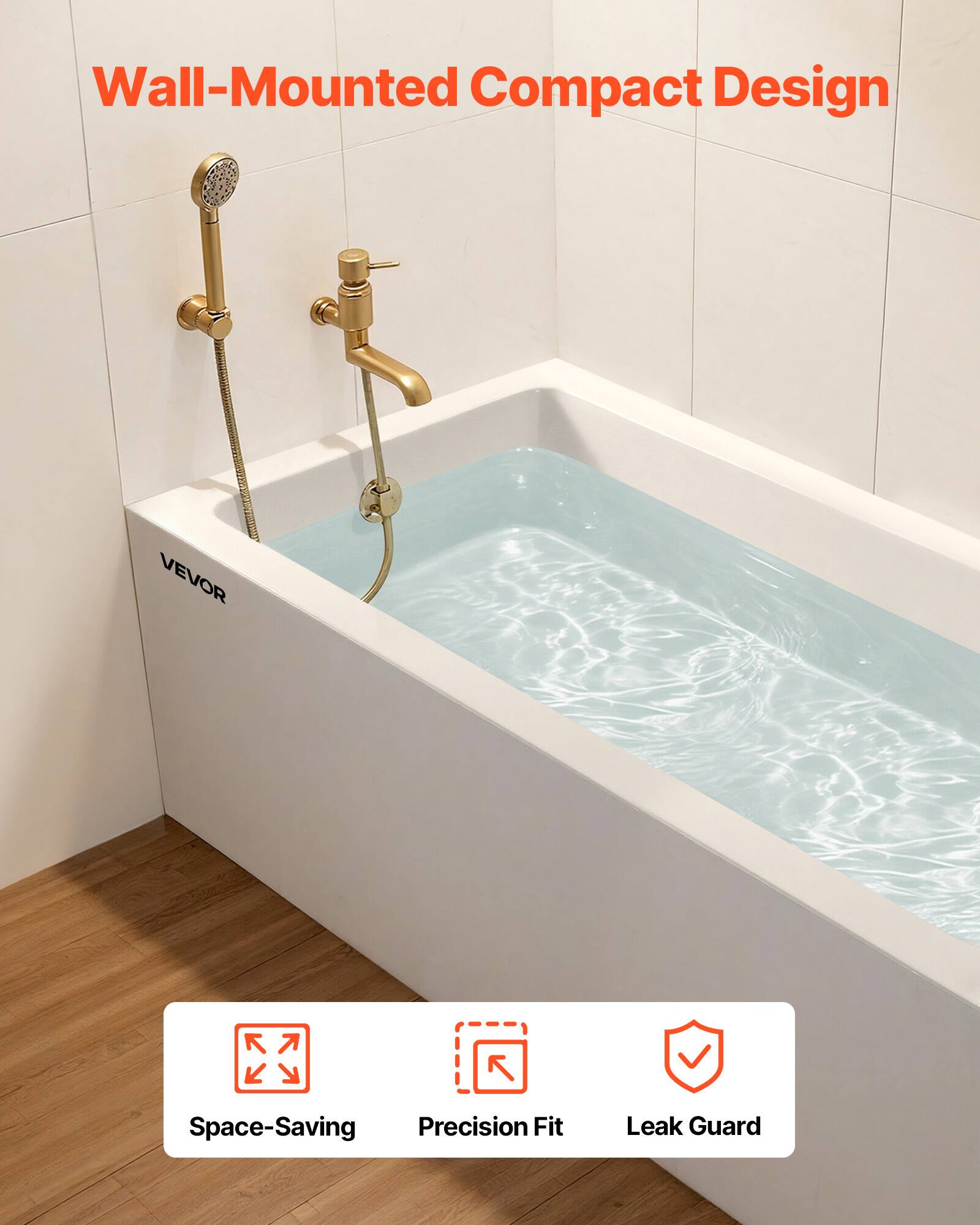 Wall-Mounted Compact Design  
VEVOR  
Space-Saving  
Precision Fit  
Leak Guard