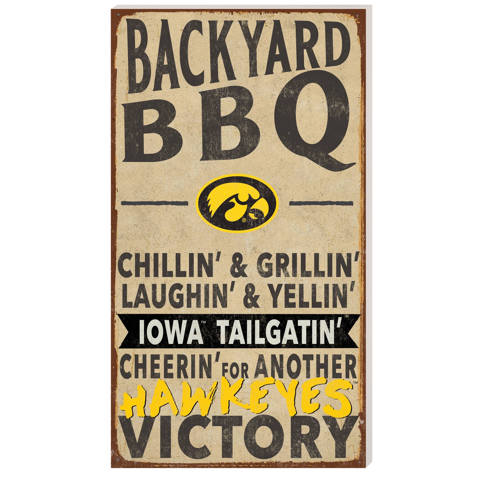 Iowa Hawkeyes 11'' x 20'' Indoor/Outdoor BBQ Sign