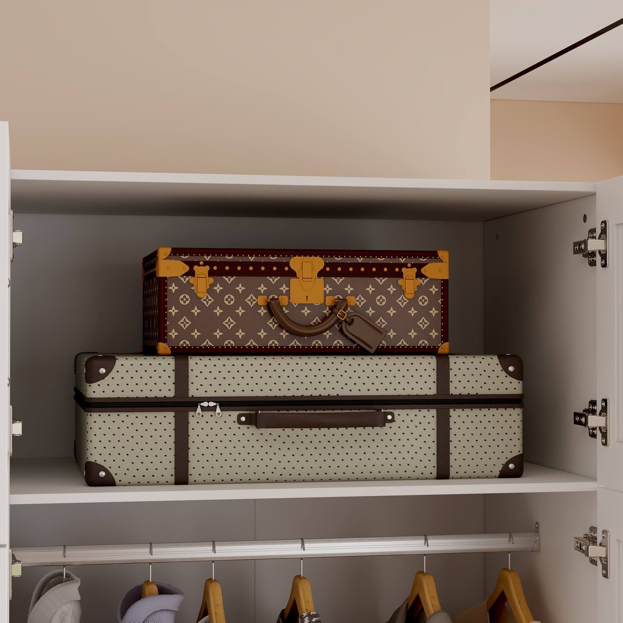 Alt View 6. FUFU & GAGA - FUFU&GAGA Wardrobe with Mirror: Stylish Storage with Safety & Function - White.