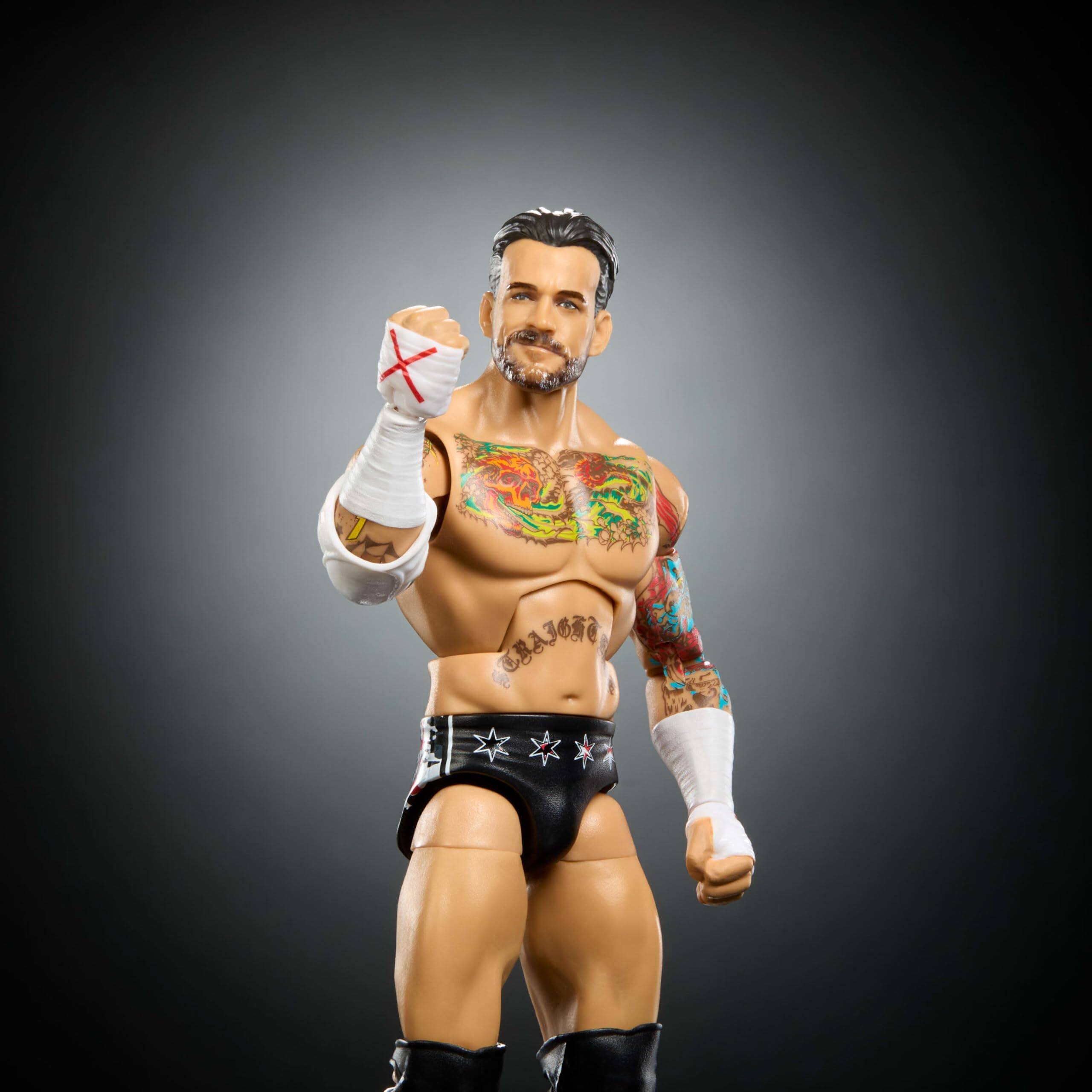 Back. Mattel - Mattel WWE Elite Collection Top Picks Action Figures & Accessories Set, 6-inch Collectible CM Punk with Swappable Hands.