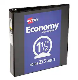 Avery - 1 1/2" 3-Ring View Binders - Black
