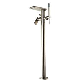Alfi - Brushed Nickel Free Standing Floor Mounted Bath Tub Filler - Silver